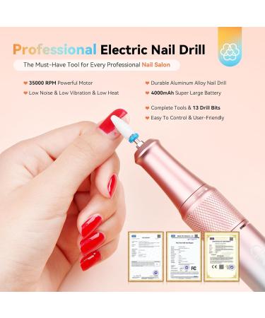 Saviland Electric Nail Drill Machine 35000RPM Kit | Portable File Gradient Color Files and Buffers for Salon Manicure Pedicure | 03-Orange Gradient - Buy Online on GoSupps.com