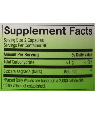 Natures Way Cascara Sagrada Bark 180 Vcaps - Natural Digestive Support - Buy Online on GoSupps.com
