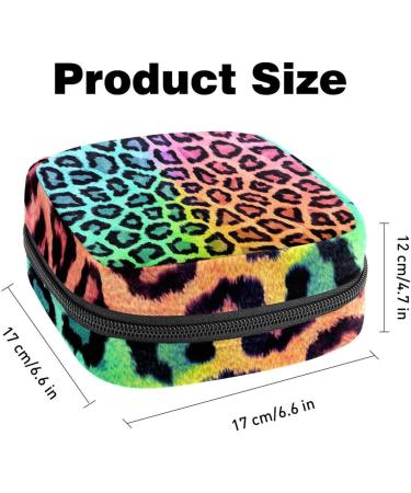 Colorful Leopard Print Menstrual Bag Zipper - Stylish Napkin & Tampon Pouch for Women & Girls | International Shipping - Buy Online on GoSupps.com