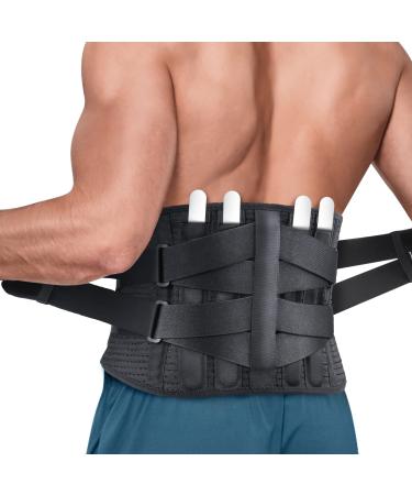 Back Brace for Men Lower Back - 2023 Lumbar Support Back Support Belt for Men and Women Lower Back Pain Relief  Herniated Disc  Sciatica  Scoliosis  Max Support with Steel Stays for Heavy Lifting L(42.3-57)