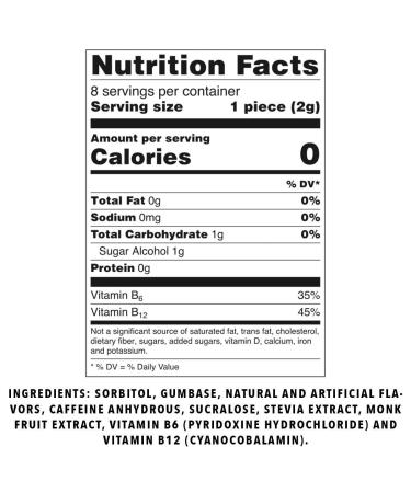 ZENERGY Energy Gum 50mg Caffeine B6 & B12 Vegan Sugar-Free Gluten-Free Mint Flavor 8-Count Boxes (Pack of 3) | Boost Your Energy - Buy Online on GoSupps.com