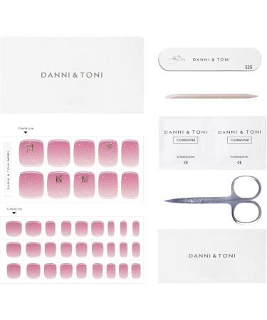 Danni & Toni Burgundy Bliss Half Hardened Gel Nail Films - Glossy Rose Gold Foil Pedi Wraps - 37 Stickers for Stunning Nails - Buy Online on GoSupps.com