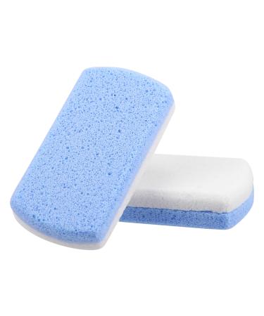 VOCOSTE 2pcs Pied Soin Exfoliant Gommage Pierre Double Face Fin et Grossier Ponce Pierre Pied Lime Bleu Blanc