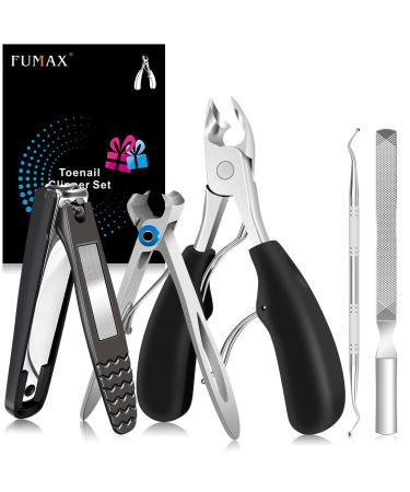 Toenail Clippers for Thick Nails  Heavy Duty Large Nail Clippers for Seniors Women Men  Professional Podiatrist 5 in 1 Nail Clipper Set  Wide Jaw Opening Super Sharp Curved Blade Toe Nail Clippers Toenail Clippers Kit