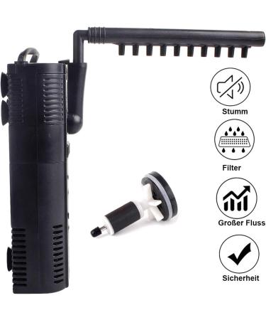 Everfarel Aquarium Corner Filter - Internal Filter Pump with Spray Rod for 300L/450L Fish Tanks (450L/H 6W) - Buy Online on GoSupps.com