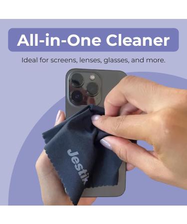 Premium Jestik Microfiber Eyeglass Cleaning Cloths - 2 Pack Black | Lens Cleaner Wipes for Glasses Screens & Electronics - Buy Online on GoSupps.com