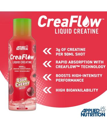 Applied Nutrition CreaFlow Liquid 3000mg Creatine per serving ready to use for high absorption and performance 500ml 10 servings 500ml Sour Cherry Sour Cherry 500ml - Buy Online on GoSupps.com