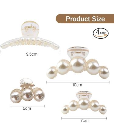 KWQINX hair clips pearl hair clips strong fixed hair clips large hair clips for styling clip suitable for mothers women girls daughters and girlfriends (4-piece set) - Buy Online on GoSupps.com