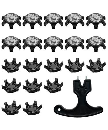 Gusnilo Easy Replacement Spikes Cleats Golf Shoes Black Soft Spikes 21Pcs Anti-skid Spikes