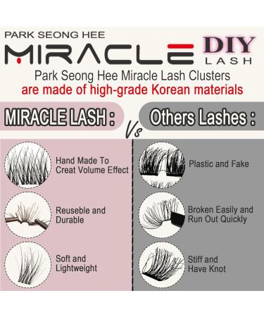 Park Sung Hee Miracle Lash DIY False Eyelashes - Lengthening 9mm-16mm Lash Clusters Contact Lens Friendly Easy to Apply Reusable Strip Lashes (E5-280 13mm - Buy Online on GoSupps.com