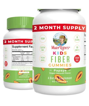 MaryRuth's Fiber Gummies for Kids | 2 Month Supply | Sugar Free | Prebiotic Fiber Supplement | Kids Fiber Gummies Ages 2+ | Gut Health & Digestion Support | 3g Soluble Fiber per Gummy | 60 Count