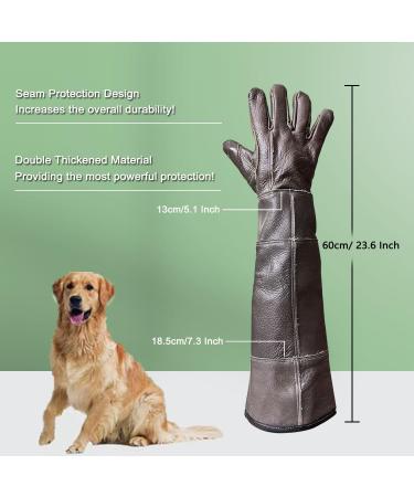 Buy Waterproof Bite-Proof Gloves for Handling Animals | 60cm Reinforced Leather Protection for Cats Dogs Lizards & More International Shipping Available - Buy Online on GoSupps.com