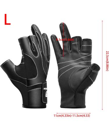 S5E5X Men's Neoprene Fishing Gloves with Rubber Grips | Fold Back Finger/Thumb Design | Ideal for Fishing, Camping, Climbing, Biking | Large Size - Buy Online on GoSupps.com