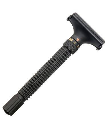 WEISHI Butterfly Open Double Edge Safety Razor Nostalgic Adjustable Matte Black - Buy Online on GoSupps.com