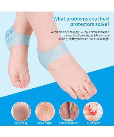 DYKOOK Heel Protectors and Support - 2 Pairs Heel Cushion Pads for Men and Women - Soft Heel Guard Insert Sleeve for Pain Relief and Blister Prevention (Blue) - Buy Online on GoSupps.com