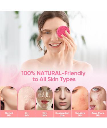 HOMEXCEL 96-Count Compressed Facial Sponges - 100% Natural Cellulose Reusable Makeup Remover Pads for Daily Cleansing & Exfoliating Ideal for Home & Travel - Pink - Buy Online on GoSupps.com