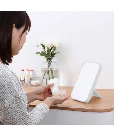 Coobbar Desk Makeup Mirror - Foldable Portable Square Mirror for Women - Elegant White Design - Buy Online on GoSupps.com