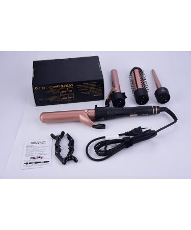 CCKeyin 4-in-1 Curling Iron Set - Multifunctional Ceramic Curling Iron Kit with Attachments for Large & Small Curls - Pink - Buy Online on GoSupps.com