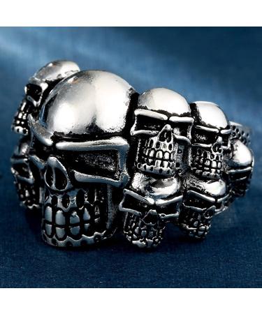 Aotiwe Men's Skull Ring - Unique Silver Large Size Gift for Men 62 (19.7) - Unusual Jewelry - Buy Online on GoSupps.com