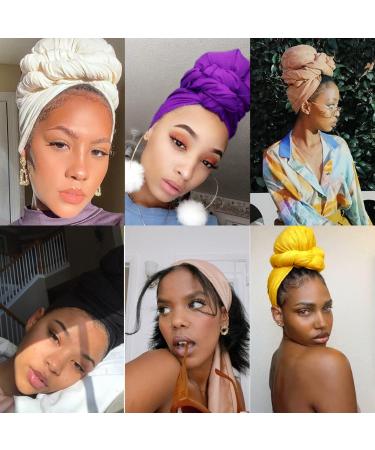 Kachanaa African Turban Head Wrap Jersey Scarf - Ginger Yellow - Buy Online on GoSupps.com