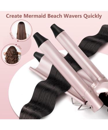 LAYADO 5 in 1 Waver Curling Iron Wand Set Fast Heating Ceramic Hair Curler for All Hair Types - Rose Gold - Buy Online on GoSupps.com