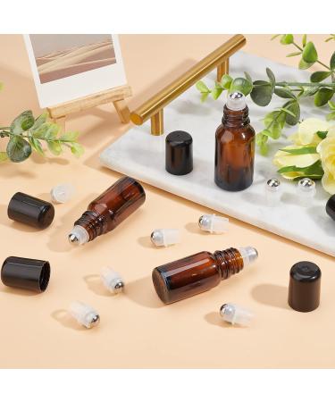 BENECREAT 24 Sets Essential Oil Roller Inserts Kit - Stainless Steel Balls & Black Caps for 5-15ml Bottles | Ideal for Essential Oils & Cosmetics - Buy Online on GoSupps.com