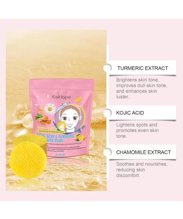 Turmeric Kojic Acid Cleansing Pads for Dark Spots - All-Natural Exfoliating Face Pads | Deep Cleanse & Refresh | 120 Count - Buy Online on GoSupps.com
