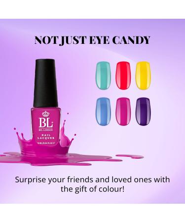 BL Candy Crash - 6 Pack Nail Varnish Set for Women - A Professional Quality Quick Dry Nail Polish Gift Set Candy Crash 10 ml (Pack of 6) - Buy Online on GoSupps.com