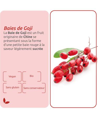 HERBESAN - ORGANIC GOJI BERRIES - the fruit of happiness and smiles - Vegan - Made in France - Resealable paper bag - Berries 200g - Buy Online on GoSupps.com