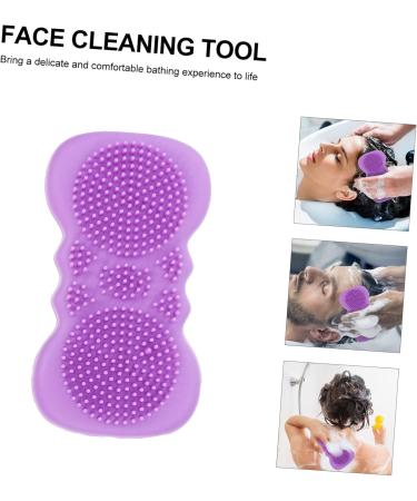 Collbath Silicone Shampoo Brush - Scalp Massage Brush for Easy Hair Wash - 11.5x6cm Purple - Best Bath Washers for Ultimate Scalp Care - Buy Online on GoSupps.com