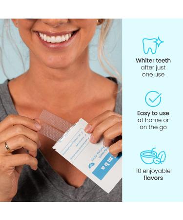 Zimba Vegan Teeth Whitening Strips - Hydrogen Peroxide Stain Remover for Coffee, Wine, Tobacco - Blue Raspberry Flavor - 28 Strips (14-Day Treatment) - Buy Online on GoSupps.com