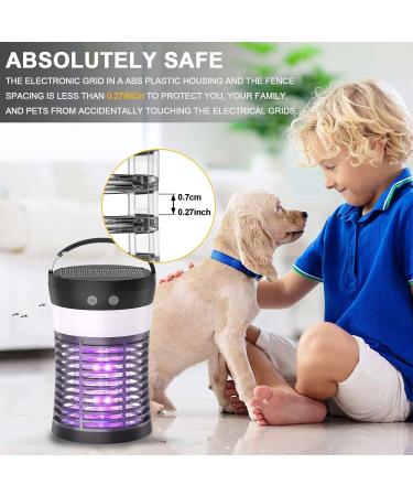 Mosquito Killer lamp Portable Bug Zapper Light Bulbs & Waterproof Camping Lantern 1800mAh Battery USB and Solar Rechargable LED Insect & Fly Killer for Outdoor Home Bedroom Backyard Patio Black - Buy Online on GoSupps.com
