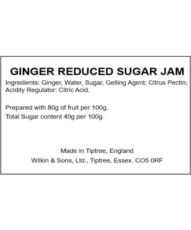 Wilkin & Sons Tiptree Ginger Reduced Sugar Jam / 6 x 200g jars/Vegetarian Vegan Coeliac friendly/Gluten-Free/Made in the UK - Buy Online on GoSupps.com