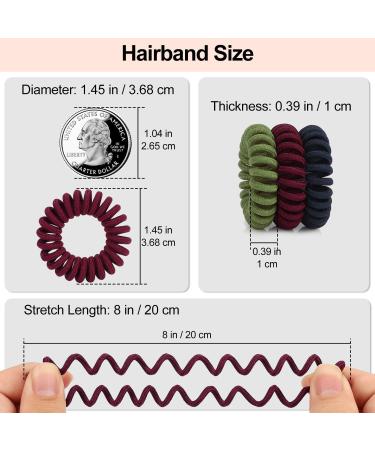JessLab Spiral Hair Ties 20 Pcs - Traceless Phone Cord Hair Ties for Girls & Women - No Crease Spiral Bracelet Ponytail Holders - Dark Colored Fabric - Gift Set - Buy Online on GoSupps.com