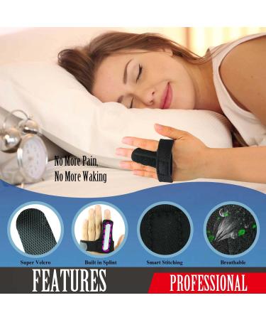 Kecartu 2 Pack Reversible Trigger Finger Splint Finger Support Stabilizer with Aluminium Bar Trigger Finger Brace Straightening Supports for Sprains Injuries Broken Finger Pain Relief (Black) - Buy Online on GoSupps.com