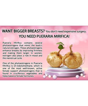 Pueraria Mirifica 5000mg Capsules - Natural Breast Enhancement & Menopause Relief - 90 Vegetarian Capsules - Buy Online on GoSupps.com
