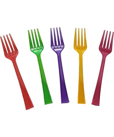 Mini Fork for Desserts Cakes - 20 Colorful Rainbow Disposable Fork - Pink - Purple - Green - Red - Yellow - Ideal for Parties Weddings and Food Tasting Samples - Appetizer Fork Fruit Cheese - Buy Online on GoSupps.com