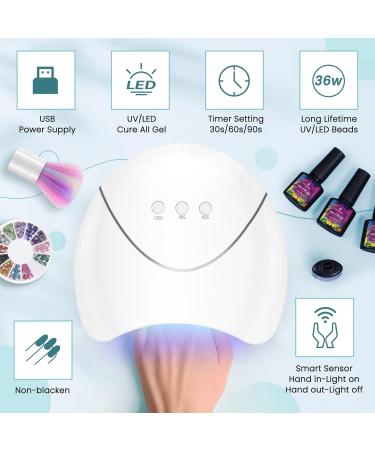 Phoenixy Autumn Gel Nail Polish Kit - 10 Colors with UV/LED Lamp, Base/Top Coat, Glossy Matte Finish - Soak Off, Gift for Women - 25 PCS Set - Buy Online on GoSupps.com