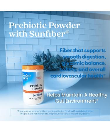 Doctors Best Prebiotic Fiber Powder with Sunfiber Supports Healthy Digestion & Regularity Non-GMO Gluten Free Soy Free Vegan Unflavored Non-Gritty Easy Dissolve Net Wt. 7.4 oz (210 Grams) - Buy Online on GoSupps.com
