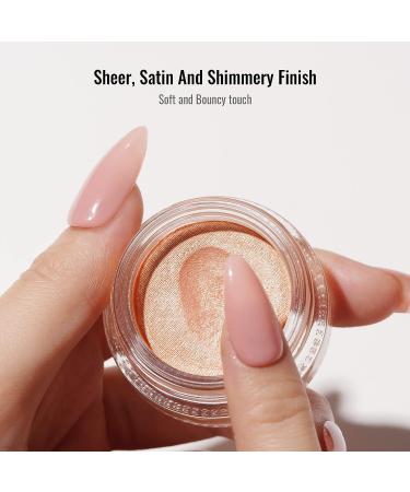 Oulac Warm Peach Glitter Cream Eyeshadow - Moisturizing Formula, Multi-Use Metallic Eye Makeup - Waterproof & Highly Pigmented - 0.42 oz - Buy Online on GoSupps.com