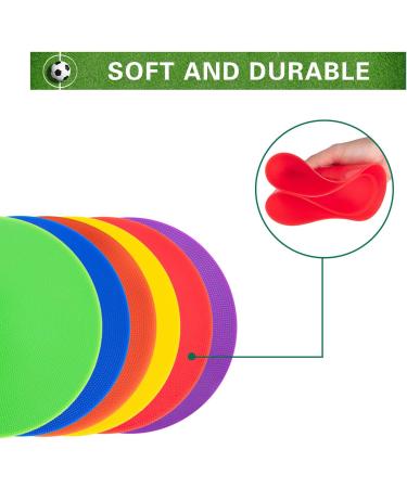 9 Inch Colored Spot Marker Set - 12 Non-Slip Rubber Cones for Sports Training and Dance Practice - Buy Online on GoSupps.com