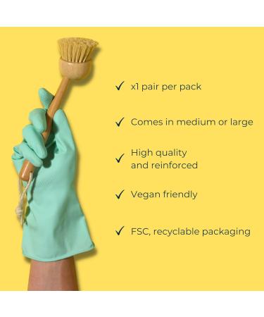 SEEP Eco Large Rubber Gloves - Compostable Kitchen Washing Gloves (1 Pair) - Buy Online on GoSupps.com