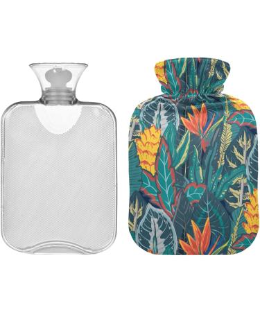 NAANLE Jungle Plants Hot Water Bottle 2L | Transparent Lid for Menstrual Cramps & Pain Relief | Hand & Foot Heat Therapy - Buy Online on GoSupps.com