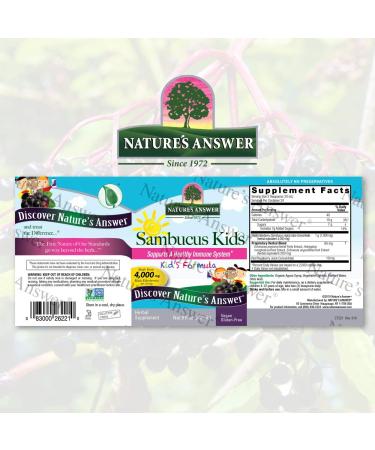 Nature's Answer Sambucus Kids Formula - 4000 mg, 8 fl oz | Immune Support - Buy Online on GoSupps.com