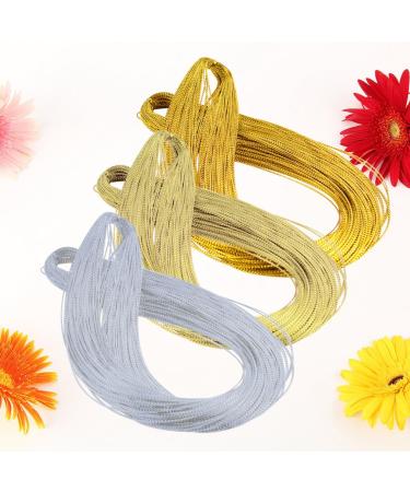 ABOOFAN 3 Pieces Elastic Thread - Silver Wire & Gold Cord for Jewelry Christmas Crafting & Metallic Embroidery - Buy Online on GoSupps.com