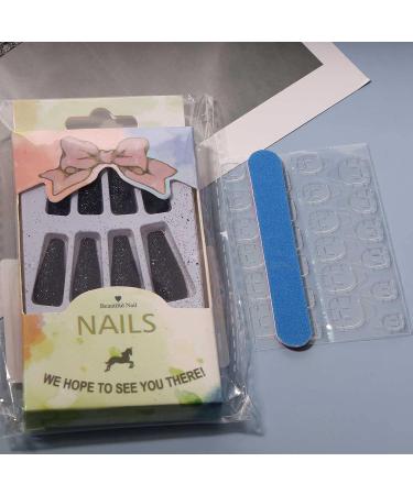 Yheakne Extra Long Ballerina Blue Press-On Nails - 24 Matte Dark Blue Acrylic Clip-On Finger Nails for Women & Girls - Buy Online on GoSupps.com