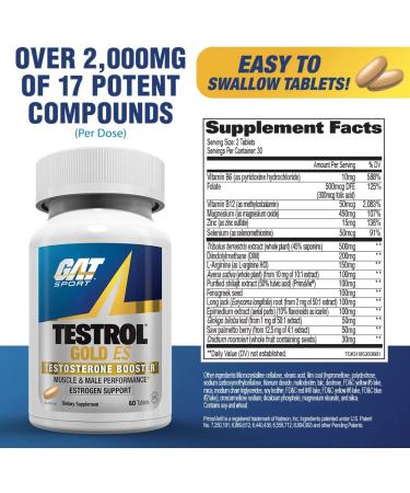 Buy GAT Testrol Gold ES - 60 Tablets | Boost Testosterone & Performance - Buy Online on GoSupps.com