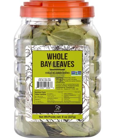 Soeos Feuilles de laurier 227 g sans OGM feuille de laurier s ch e fra chement emball e pour garder au frais herbes de laurier pour la cuisson feuilles de laurier s ch es 8 oz (227 g)