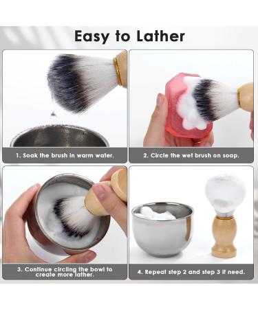 Mens Razor Brush and Bowl Set - 3-in-1 Wooden Handle Shaving Kit | Perfect Gift for Dad Husband & Friends - Ideal for Birthdays & Valentine's Day - Buy Online on GoSupps.com