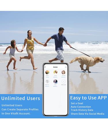 Vitafit Smart Scale: 20+ Years Body Weight & Fat Analyzer, Digital Wireless Bathroom Scale for BMI, Fat, Water, Muscle with App - 400lb Capacity - Black - Buy Online on GoSupps.com
